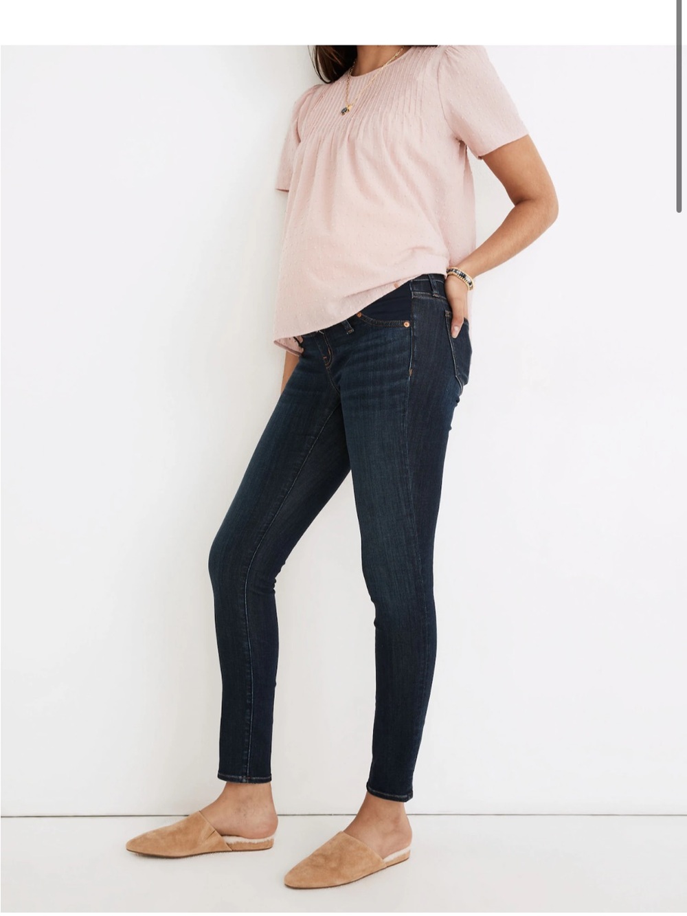 Maternity Side-Panel Skinny Jeans in Woodland Wash size 29